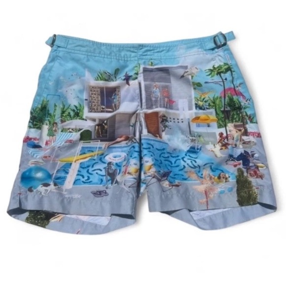 Orlebar Brown Bulldog Sanda Anderlon Pool Print Swim Shorts Size 30 - Picture 2 of 12